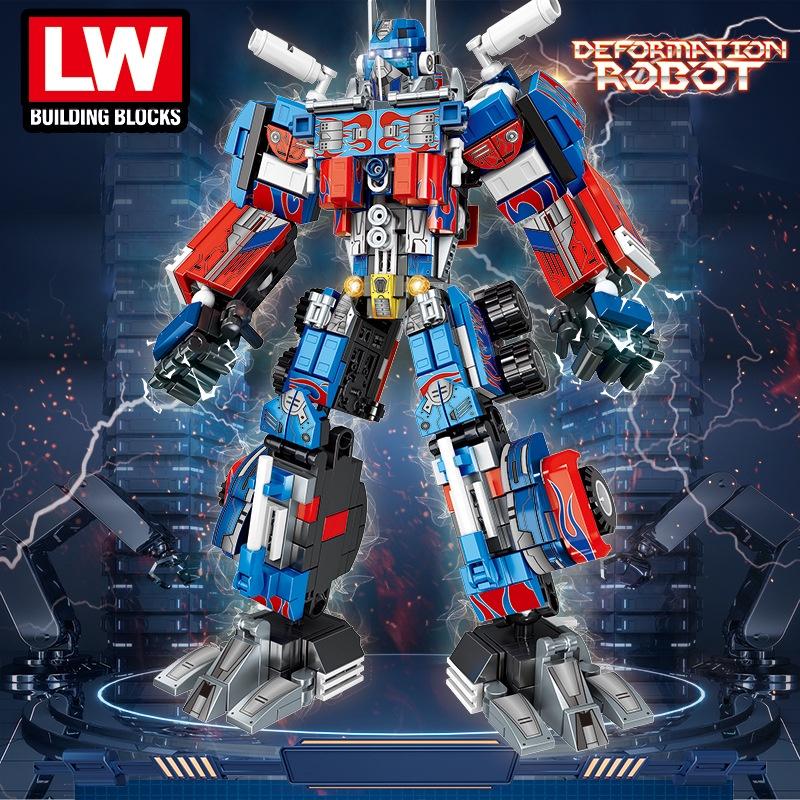 Đồ chơi Lắp ráp Robot Optimus Prime, Lewan 7043 Autobot, Xếp hình thông minh, Mô hình người máy
