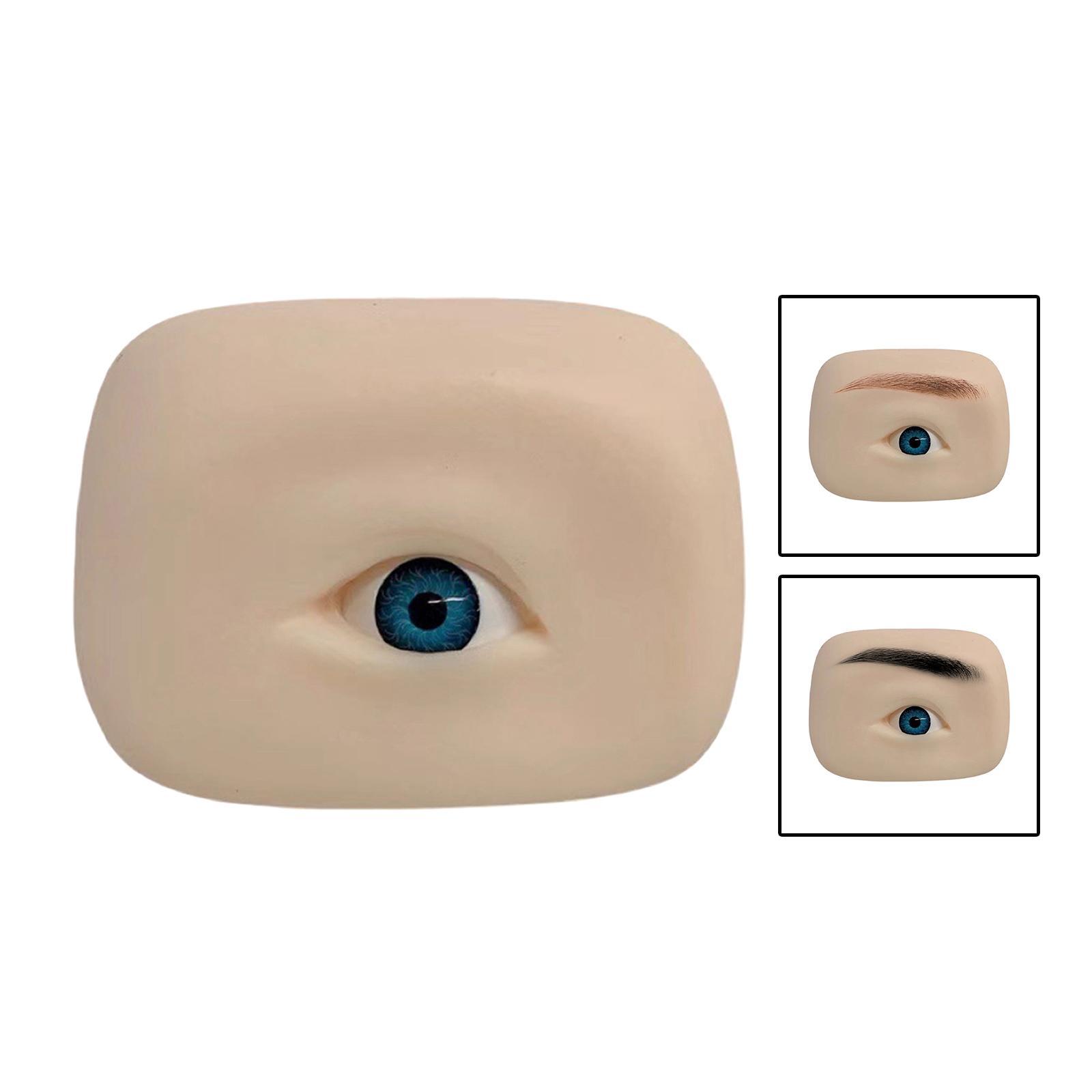 Silicone Eye model, makeup Practice Makeup Supplies Brown Left