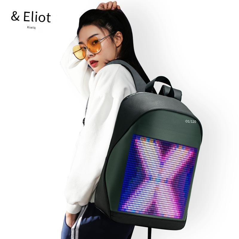 Giá ưu đãi Ba lô led thông minh KWQ Kaweiqi phát sáng màn hình hiển thị điện tử quảng cáo rung ba lô lái xe Didi