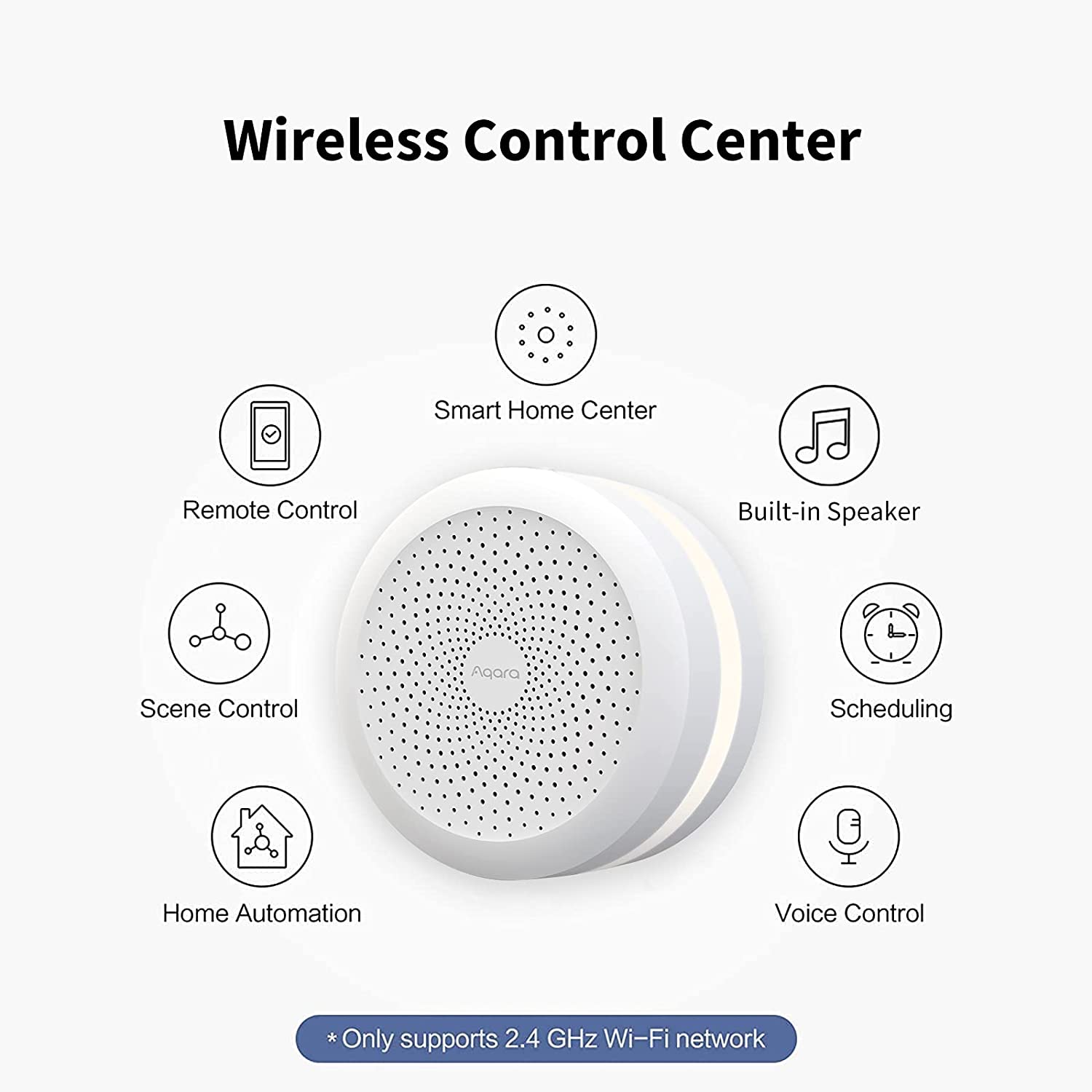 Aqara Hub M1S Gen 2 HM1S-G02 Trung tâm Zigbee 3.0 Bộ điều khiển trung tâm Apple HomeKit - Tích hợp chuông báo và đèn - Hàng Quốc Tế Chính Hãng