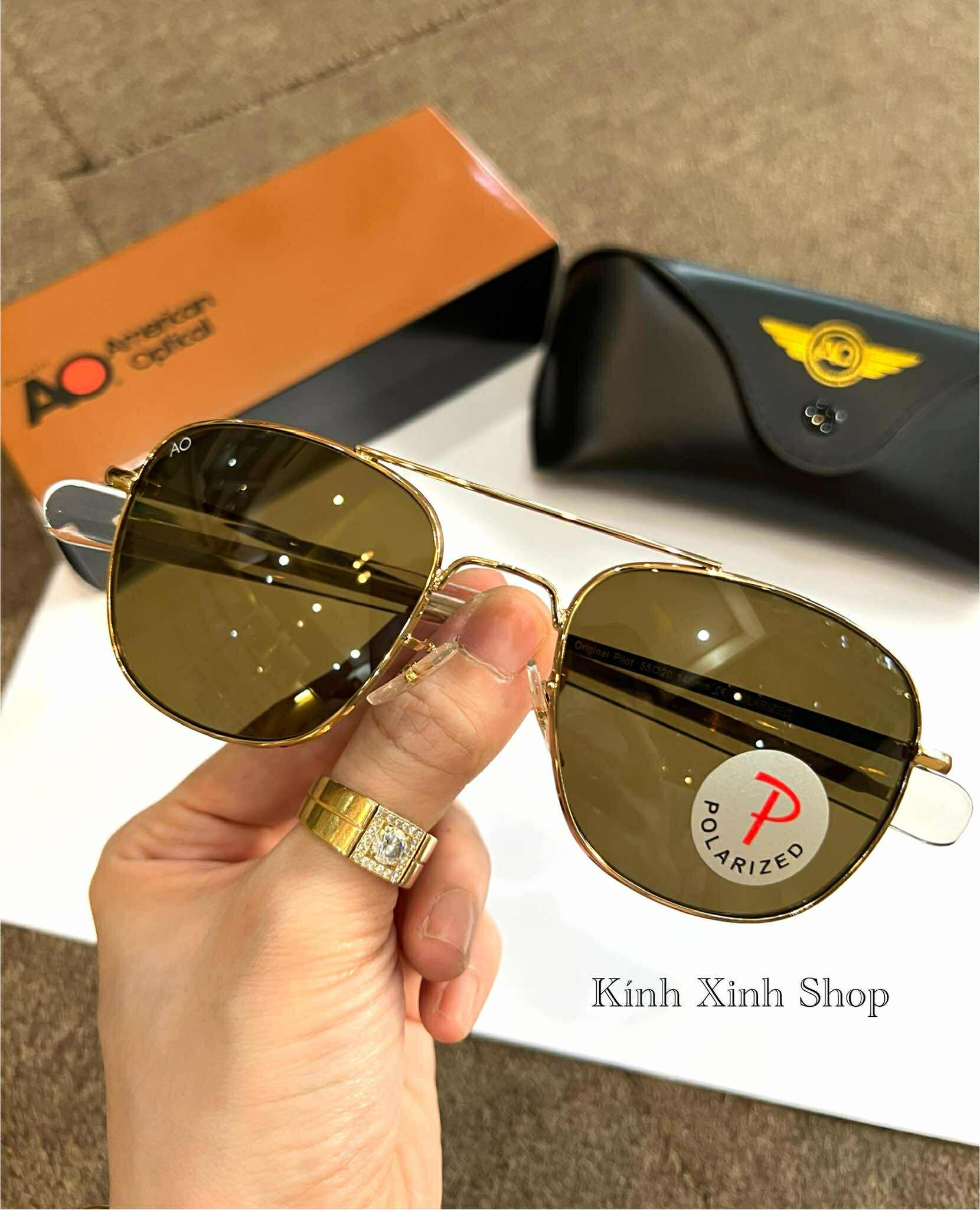 Kính râm Cơn Ao P Mắt Thủy tinh cao cấp - Công nghệ Polarized chống chói lóa bảo vệ mắt