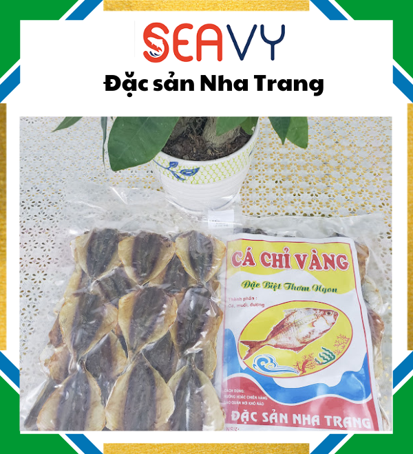 ️ Đặc Sản Nha Trang -Cá Chỉ Vàng Khô Nguyên Con, Rút Xương Mềm Ngon, Seavy Gói 500 gram