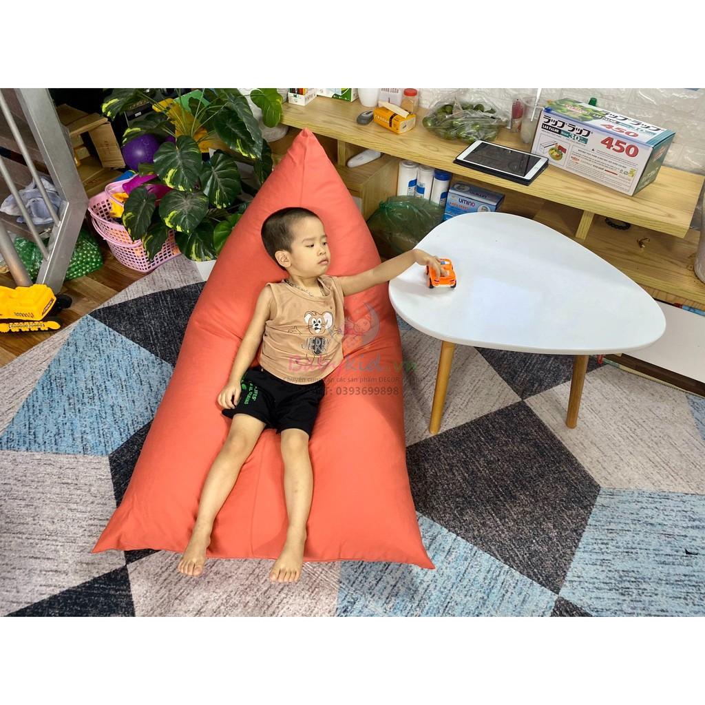 Ghế lười dáng thuyền đơn màu, Size 120cm, vải kaki/da lộn, có xốp sẵn, 2 lớp