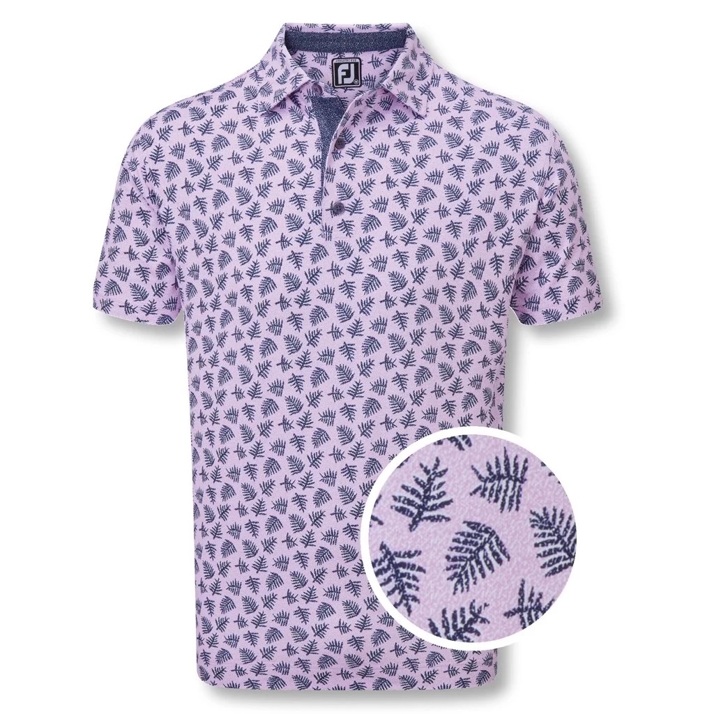 Polo Golf Nam FJ Shadow Palm Print Lisle, Self Collar-87064/ Áo Golf nam bền đẹp, trẻ trung và đầy quyến rũ