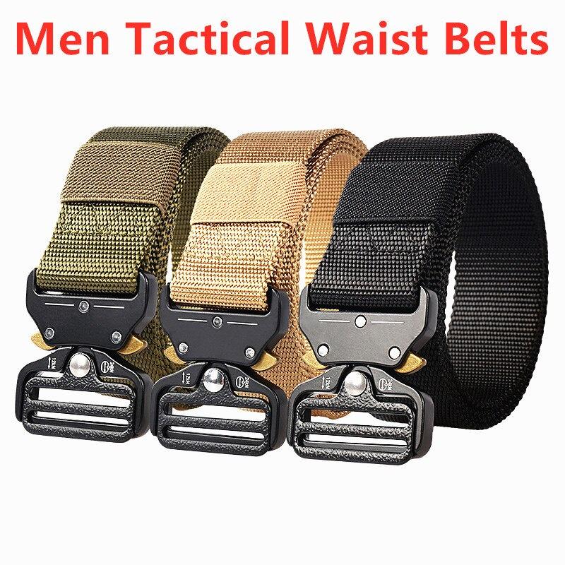 2020 New Men Tactical Belt Adjustable Heavy Duty Military Tactical Waist Belts With Metal Buckle Nylon Belt Hunting Accessories