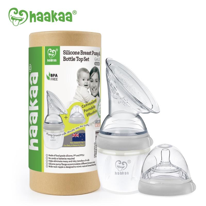 Combo Cốc hứng sữa 160ml và Núm ti silicone Gen.3, Chính hãng HaaKaa - New Zealand