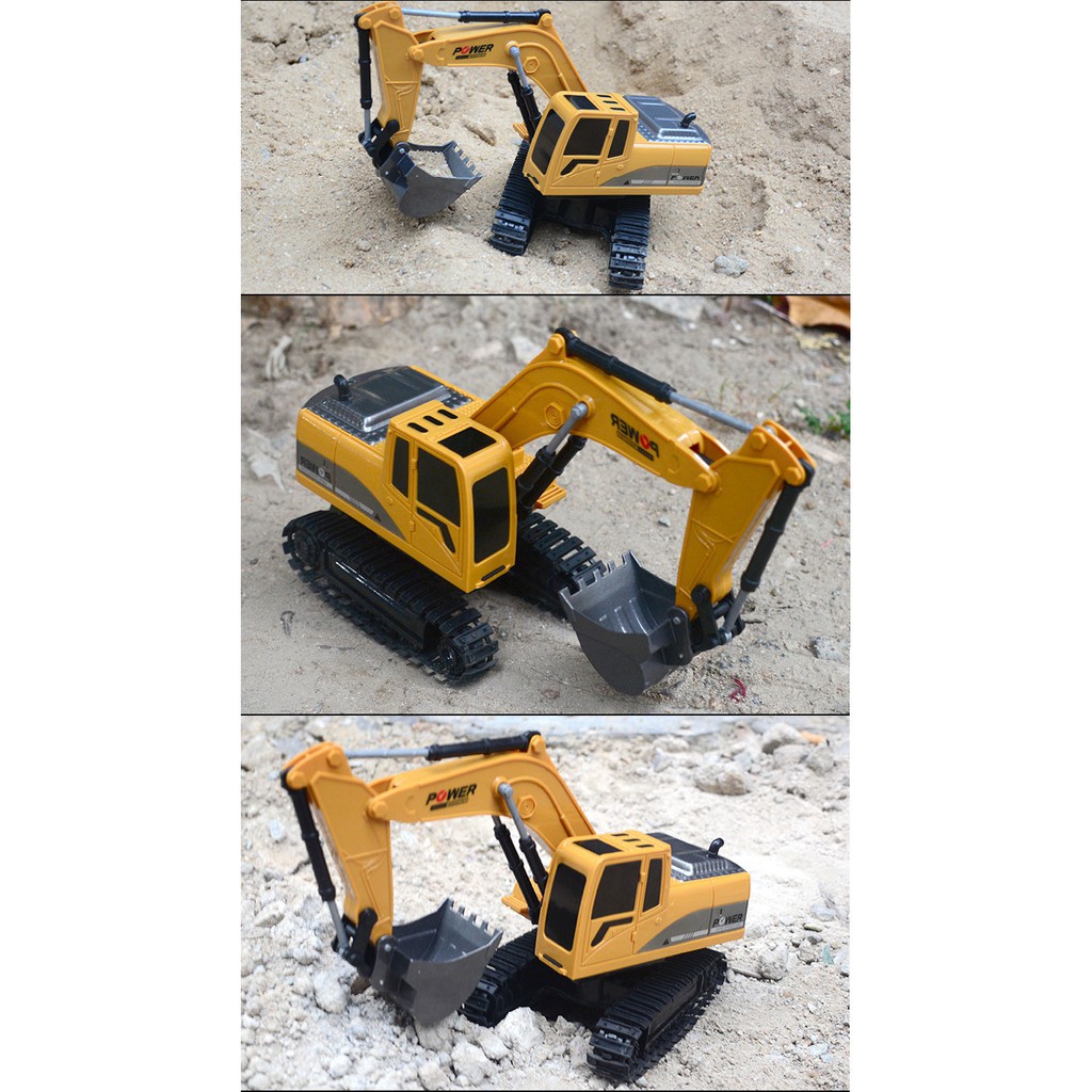 Đồ chơi xe máy xúc điều khiển từ xa có sạc, đầu múc 5 kênh