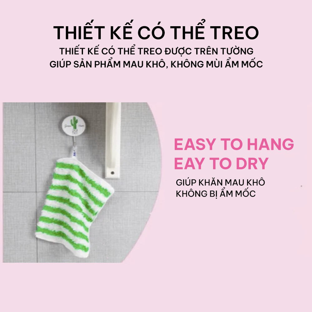 Khăn lau sợi tre MyJae lau bếp, lau tay, 2 mặt có móc treo 23cm x 18cm (3 Cái/Gói)