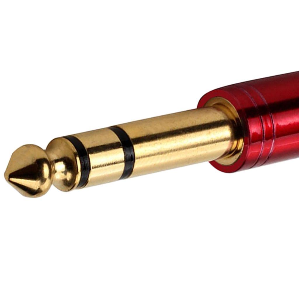 Metal 3.5mm Female to 6.5 Male Audio Stereo Headset Adapter Converter Red
