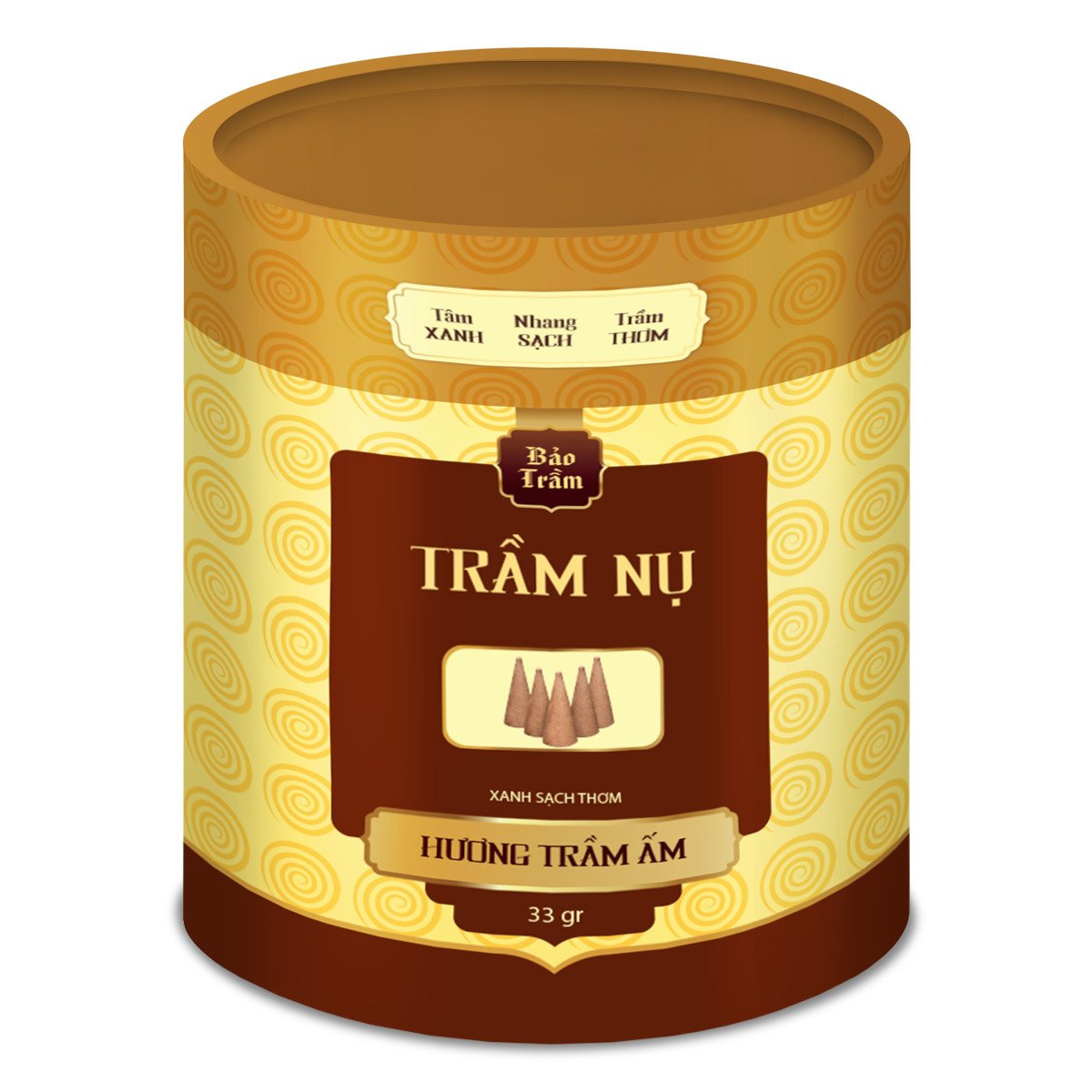 Bảo Trầm - Trầm nụ tháp nhỏ 33gr (66 viên) - Xông nhà , xông phòng , thanh lọc không khí - Chuyên dùng cho các lò xông , lư xông