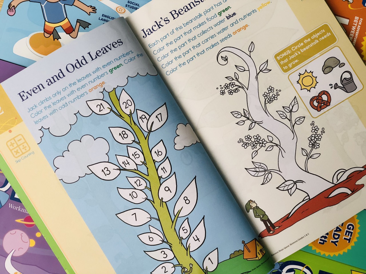 Sách summer brain quest 1&2 phát triển tư duy iq cho bé - in màu