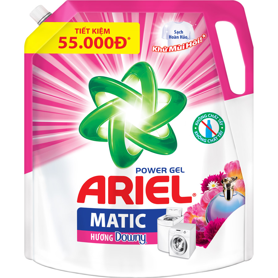 Combo 2 Túi Nước Giặt Ariel Matic Hương Downy (2.1Kg/ Túi)