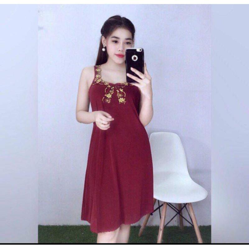 Đầm Thun Lạnh Phối Ren Loại 1