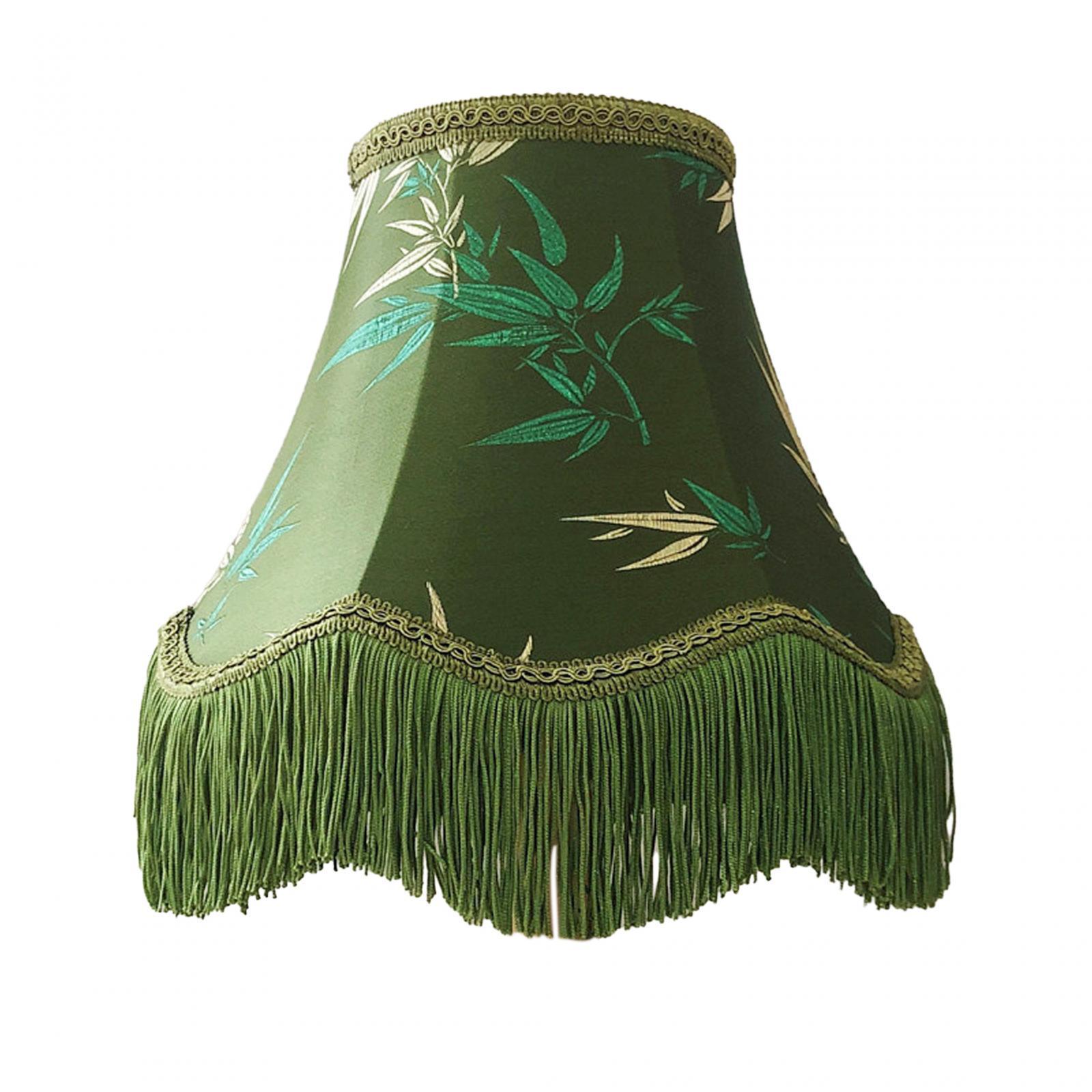Table Lamp Shade Cover Lampshade Light Shade European Practical Decorative Green with Tassel Bedside Light Cover Replacements