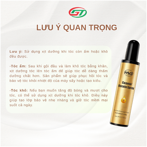 Xịt Dưỡng Tóc Cazoova Keratin Spray 200ml - Dưỡng Ẩm, Giúp Tóc Bóng Mượt, Ngăn Gãy Rụng