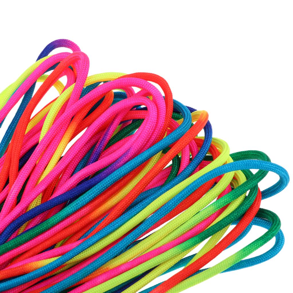 Ngoài Trời 101Ft 4 Mm 7 Dây Sinh Tồn Paracord Dây Màu Sắc Cầu Vồng Dây Dù Cho Bện Vòng Tay