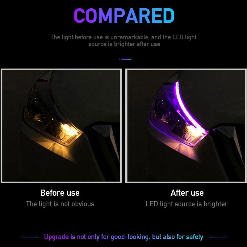 2 cái siêu mịn DRL siêu mỏng chạy ban ngày Ánh sáng chảy rẽ LED DRL chống thấm nước DRL linh hoạt Hướng dẫn ống mềm cho xe Dải đèn LED cho đèn pha (60cm / 45cm / 30cm)