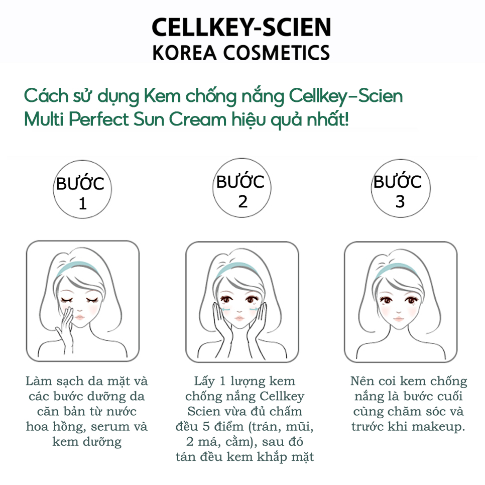 Kem Chống Nắng Tế Bào Gốc Kiềm Dầu Chống Nhăn Dưỡng Ẩm Trắng Da Cellkey-Scien Multi Perfect Sun Cream SPF50+PA+++ (50ml)