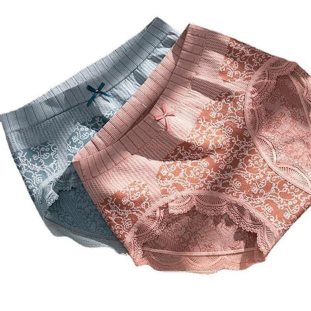 Combo 5 Chiếc Quần Lót Nữ Cạp Cao Cotton Kháng Khuẩn Phối Ren Nâng Mông Tôn Dáng - Quần Chip Nữ Không Đường Viền