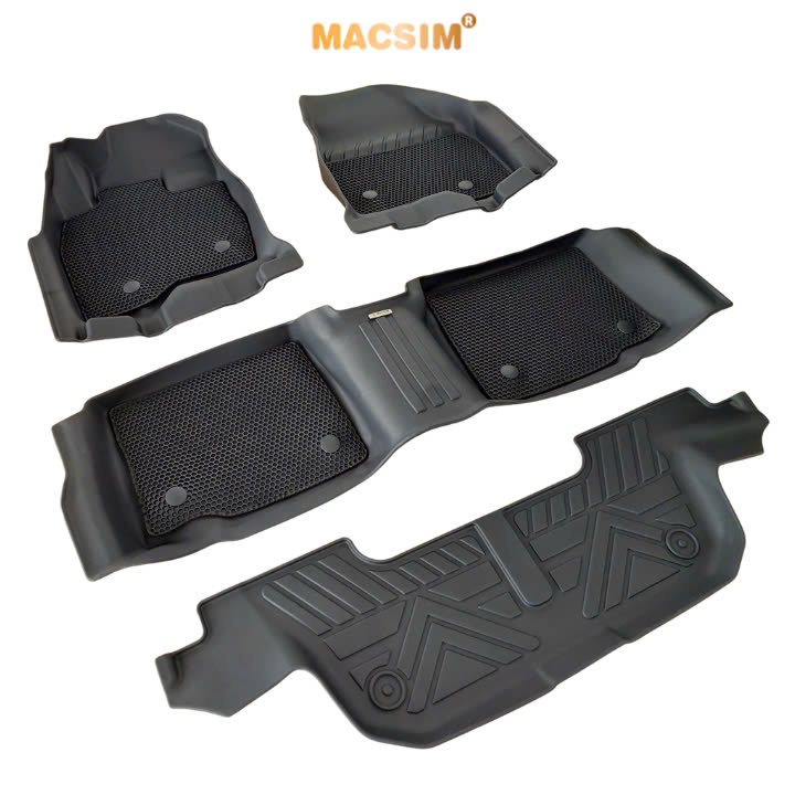 Thảm 2 lớp (sd3) dạng lưới lục giác cho Ford Explorer 2011-2019 bề mặt cao su siêu sạch nhãn hiệu Macsim
