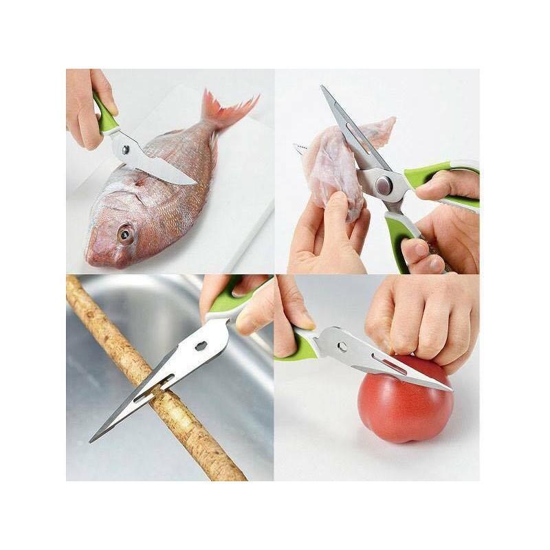 Kéo Đa Năng Cắt Gà Vịt, Bào Vỏ Củ Quả, Nạo Vảy Cá, Mở Nắp Chai Hộp, Tách Vỏ Hạt Óc Chó Lưỡi Kéo Sắc Bén, Không Gỉ