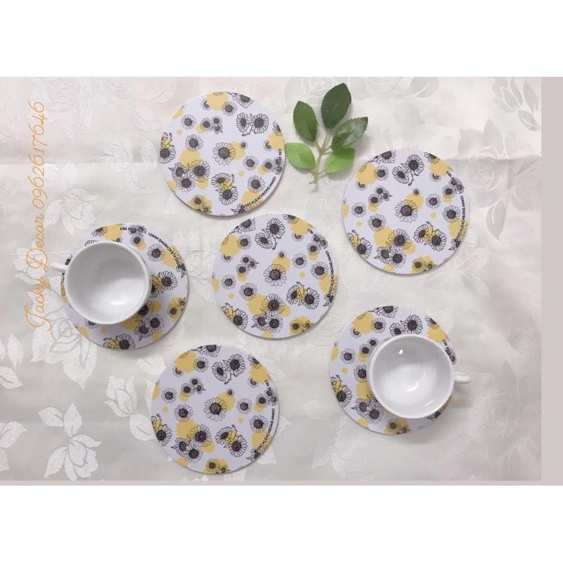 Miếng LÓT CỐC hoạ tiết Vintage, CHỐNG THẤM NƯỚC, SIÊU BỀN - Hàng Đẹp