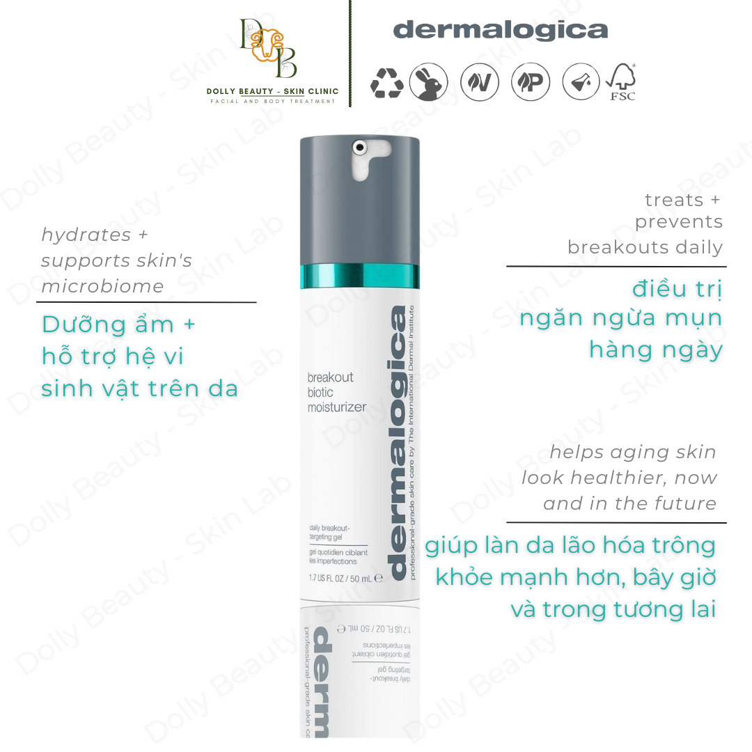 Dưỡng ẩm dành riêng cho da mụn ACNE BIOTIC MOISTURIZER giúp ngăn ngừa mụn tái phát của Dermalogica
