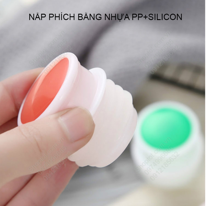 Bộ 4 nắp đạy phích nước bằng nhựa PP + Silicon chịu nhiệt độ cao, màu ngẫu nhiên, loại D35-40mm tùy  chọn