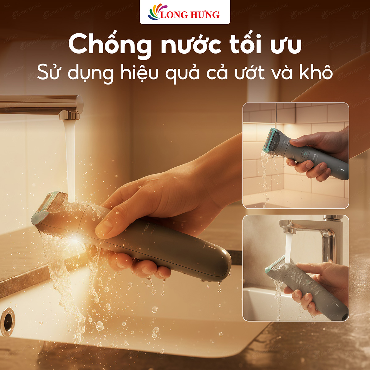 Máy làm sạch lông cho nam Philips Body Groomer 3000 Series BG3470/15 - Hàng chính hãng