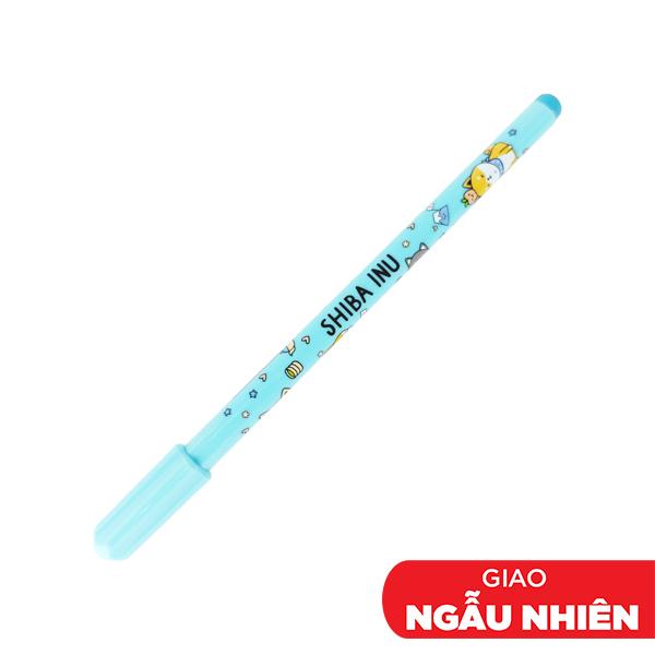 Bút Gel Xóa Được Shiba Inu 0.5 mm - Stacom GP106E-C - Mực Xanh (Màu Thân Bút Giao Ngẫu Nhiên)