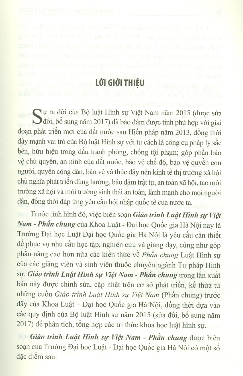 Giáo Trình Luật Hình Sự Việt Nam (Phần Chung) - GS. TSKH. Lê Văn Cảm, PGS. TS. Trịnh Tiến Việt - Tái bản, có sửa đổi bổ sung - (bìa mềm)