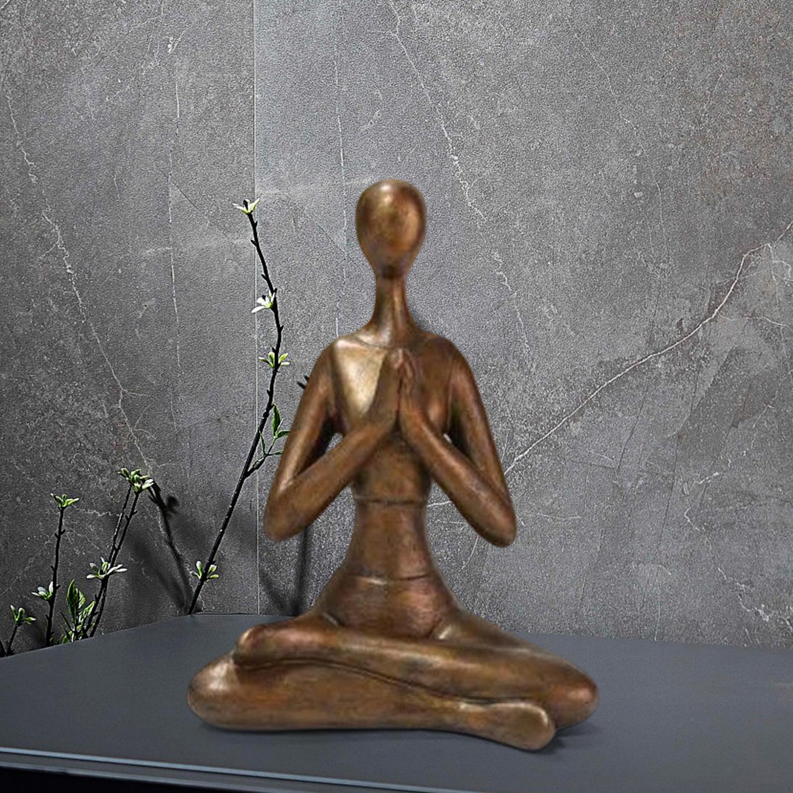 Creative Meditation Yoga Pose Statue Yoga Girl Statue for Home Living Room Decor