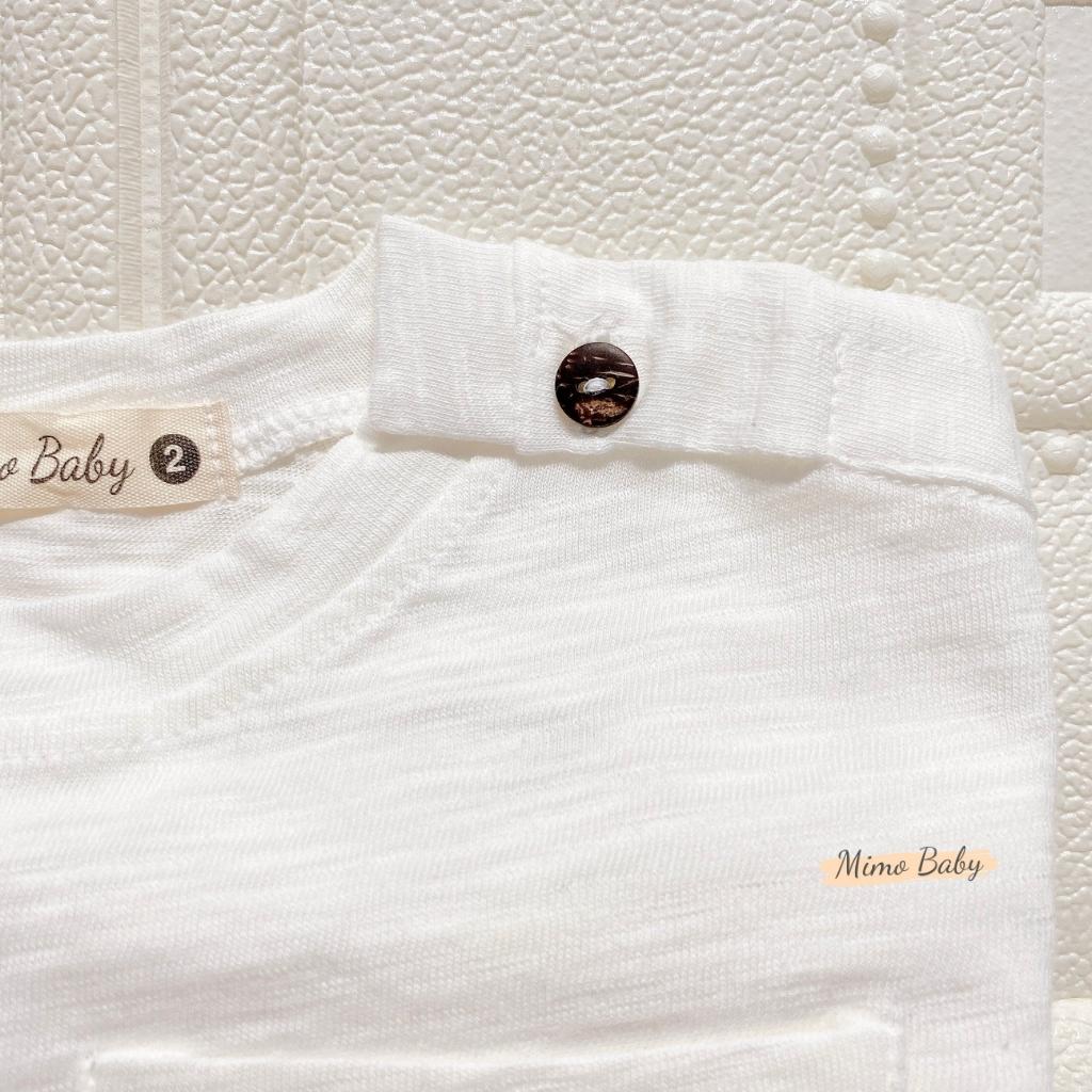 Áo phông dài tay basic phối túi ngực cho bé trai, bé gái QA46 Mimo Baby