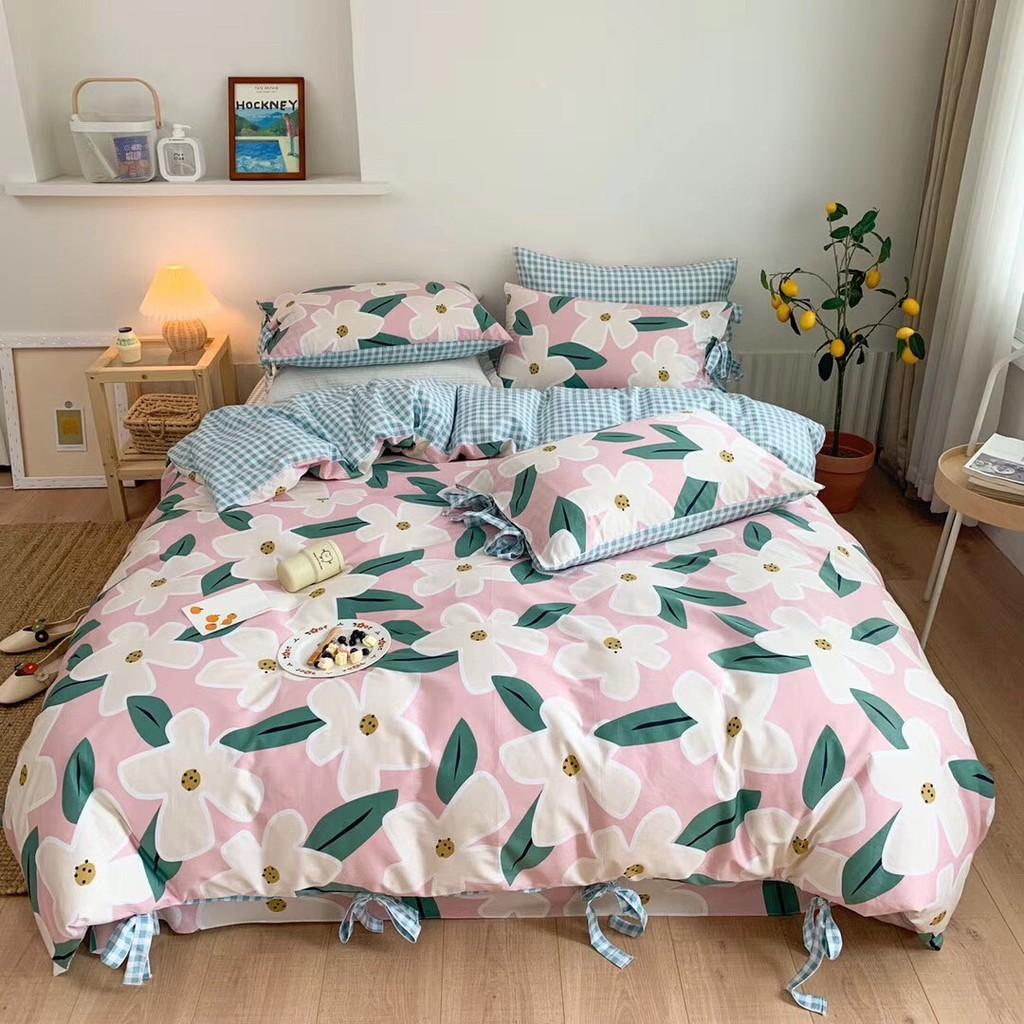 Bô Chăn ga Cotton thắt nơ mẫu mới - Hàng nhập khẩu 100% Cotton