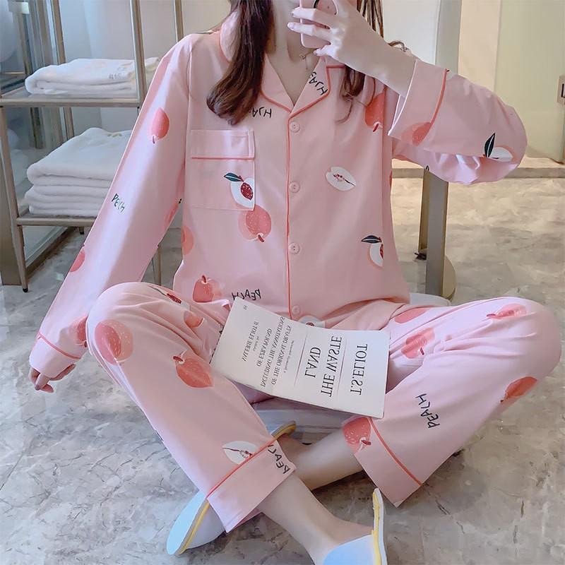 Bộ Ngủ Pijama Nữ HÀNG CÓ SẴN Bộ mặc nhà, Bộ Đồ Ngủ Chất Liệu Cotton Sợi Tơ Sữa Dài Tay Họa Tiết Dễ Thương Cao Cấp