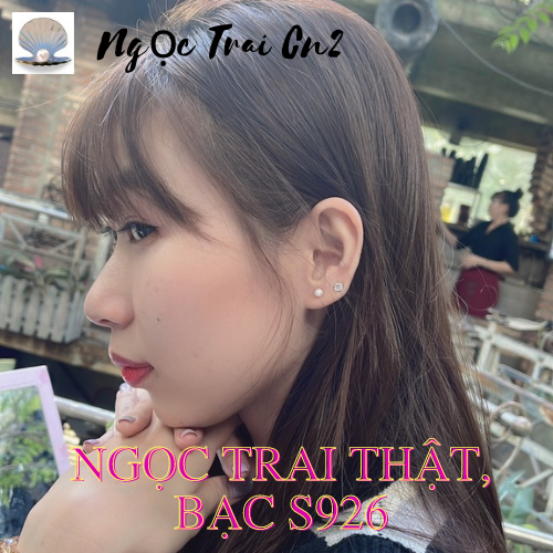 Hoa Tai Ngọc Trai Thật Hạt Nhỏ Thời Trang CN2