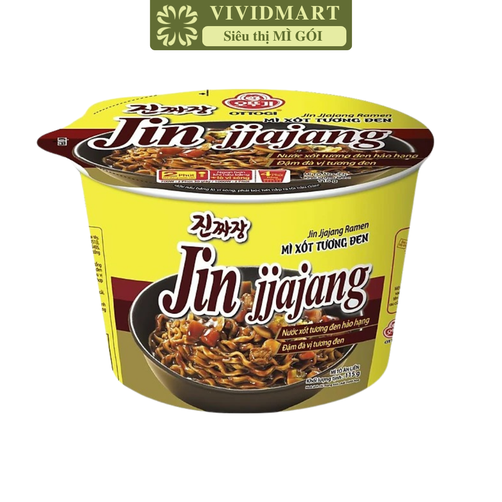 OTTOGI - Mì tô trộn Jin hương vị Xốt tương đen, Mì trộn tương đen Otogi tô, Mì tương đen tô Jin (115g/tô)