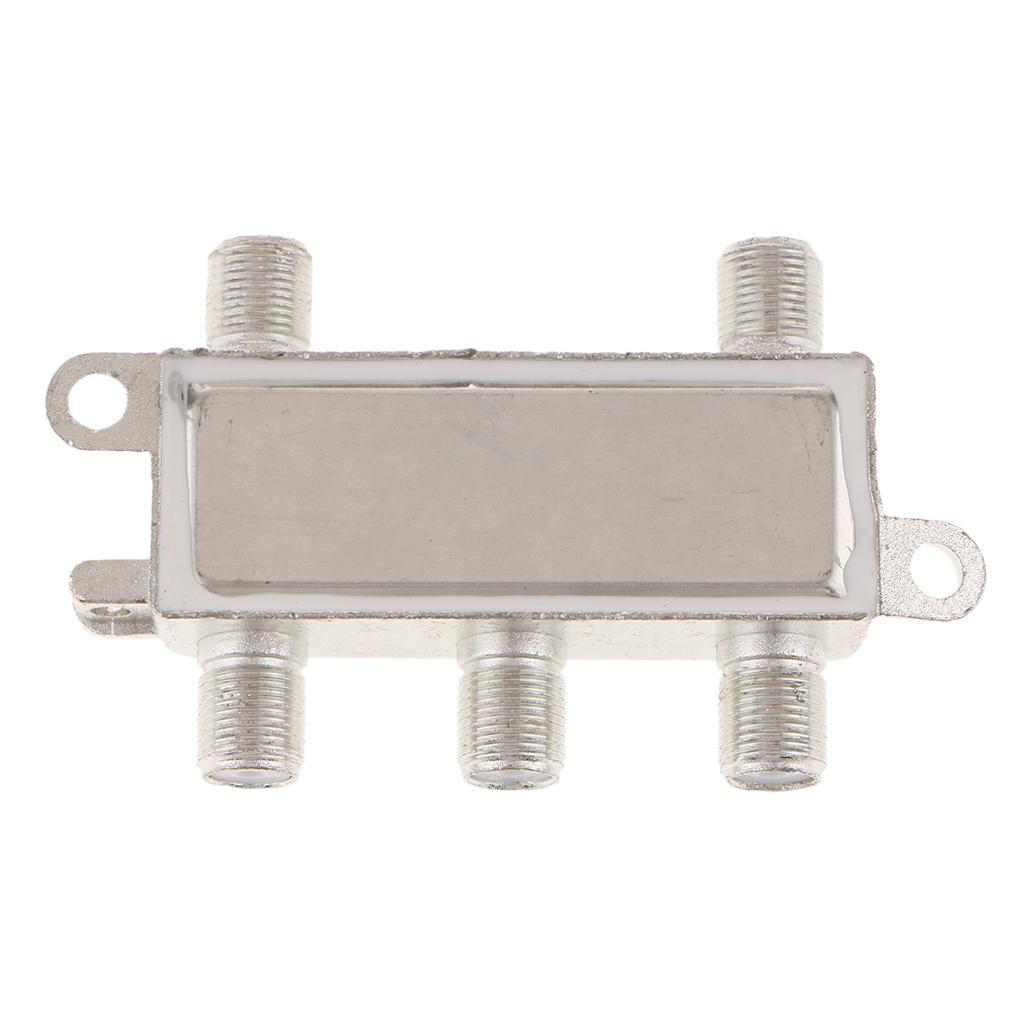 4 Way Cable TV Splitters, Coax Coaxial RG6 Satellite Singal Adapter High Performance