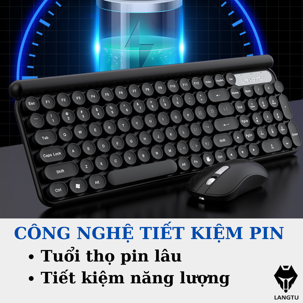 Bàn Phím Giả Cơ Không Dây Wireless LT400 LANGTU Ban Phim Chơi Gaming Kèm Chuột Hàng Chính Hãng