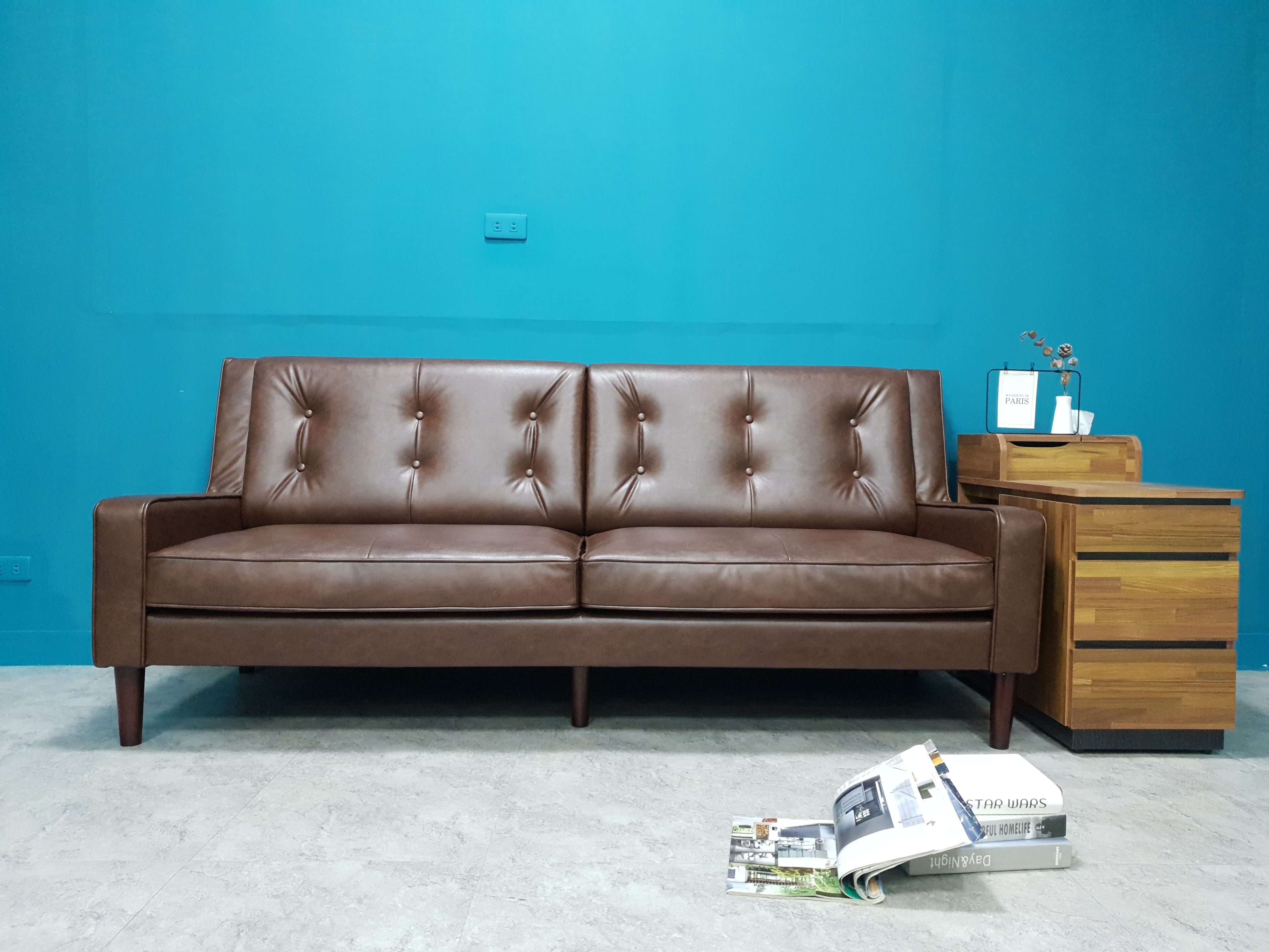 Sofa băng Juno sofa màu nâu, đen 200 x 80 x 90 cm
