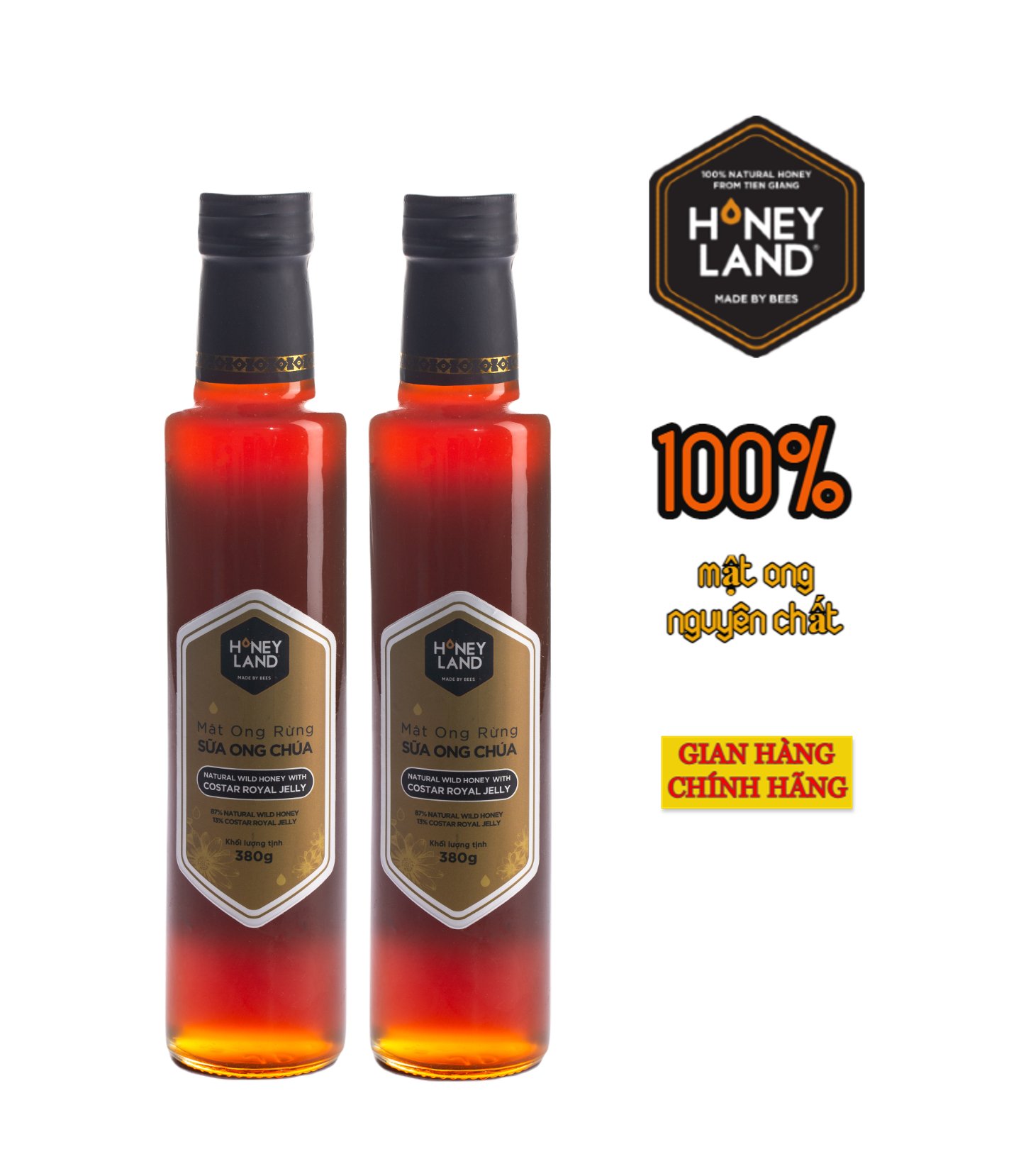 MẬT ONG RỪNG SỮA ONG CHÚA 380G/CHAI - BỘ 2 CHAI