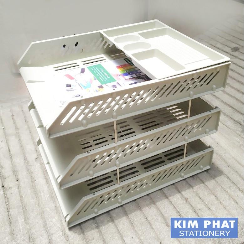 Giá tài liệu 3 tầng kèm khay để đồ SW