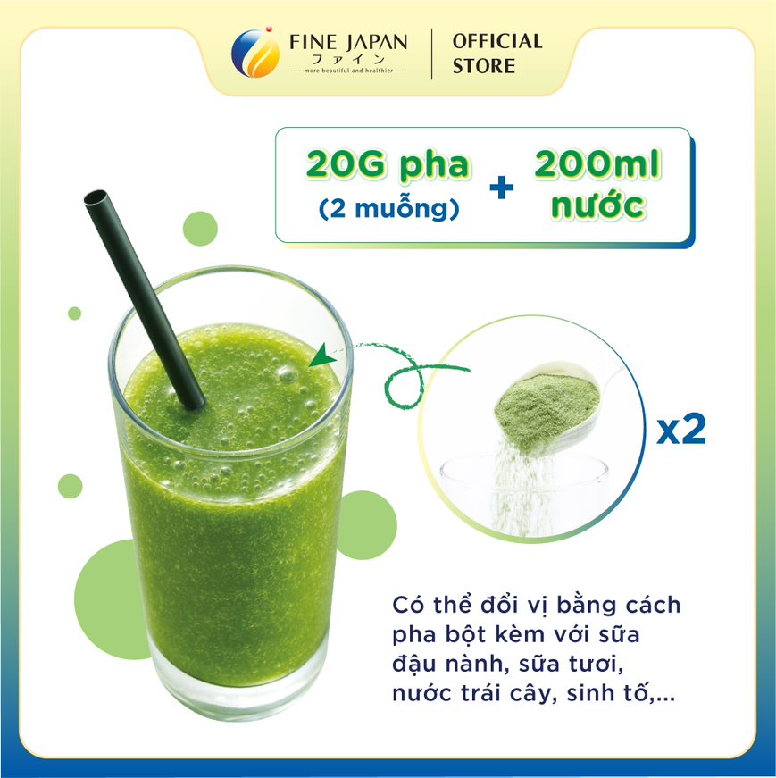 Bột Lúa Mạch Và Rau Củ Bổ Sung Chất Đẹp Da Fine Japan Green Morning Smoothie Gói 200g