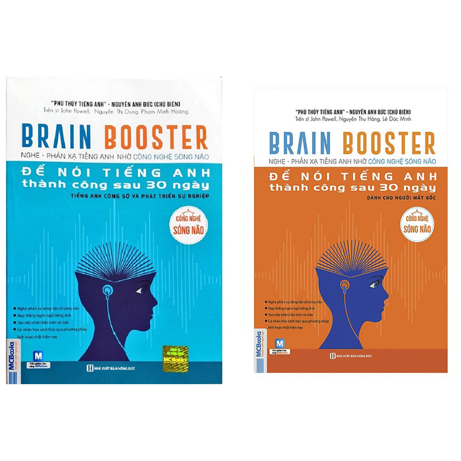 Combo 2 cuốn Brain Booster - Nghe Phản Xạ Tiếng Anh Bằng Công Nghệ Sóng Não - Tặng cuốn truyện song ngữ anh việt bất kỳ 