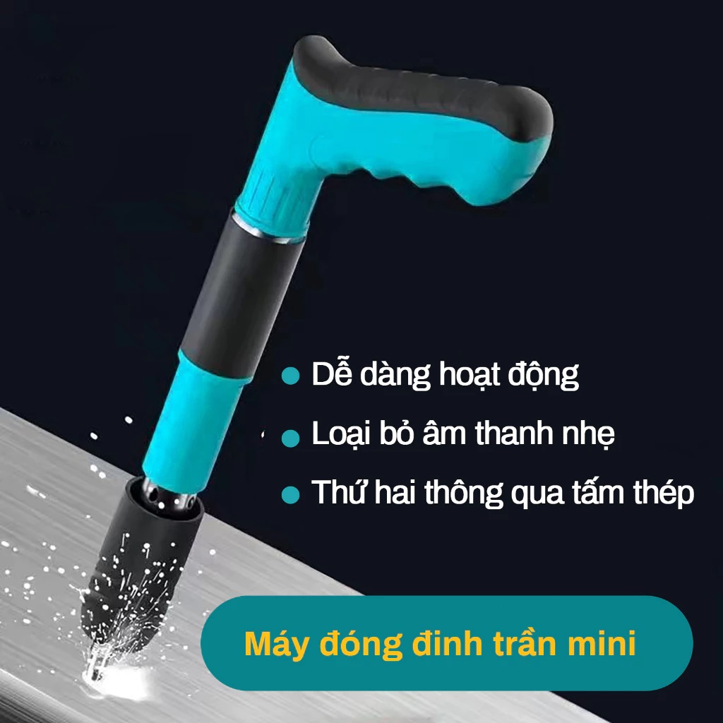 Máy Bắn Đinh Hạt Nổ GDV Kapusi Bắn Đinh Bê Tông Tay Cầm Xanh - TẶNG KÈM 100 ĐINH, Đóng Đinh Dễ Dàng, Bộ Giảm Thanh Đôi - Hàng Chính Hãng