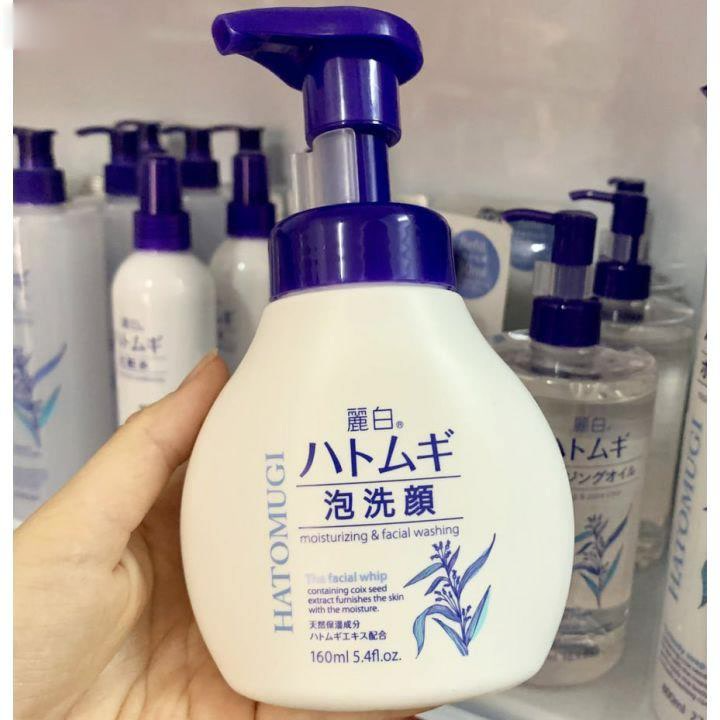 Sữa rửa mặt tạo bọt dưỡng trắng Ý Dĩ Hatomugi 160ml