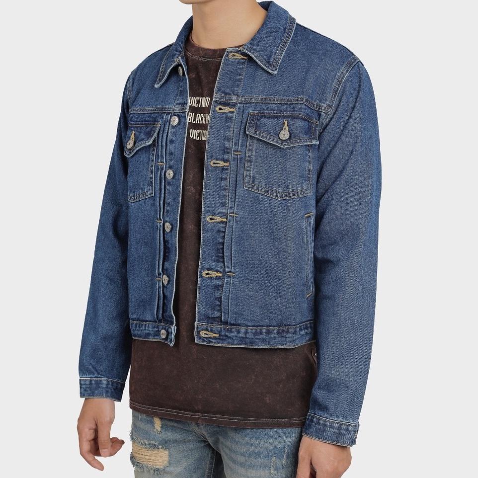 Áo Khoác Jeans Nam Màu Xanh Chất Liệu Cao Cấp Không Phai Phong Cách Đường Phố Năng Động - TLB Vietnam