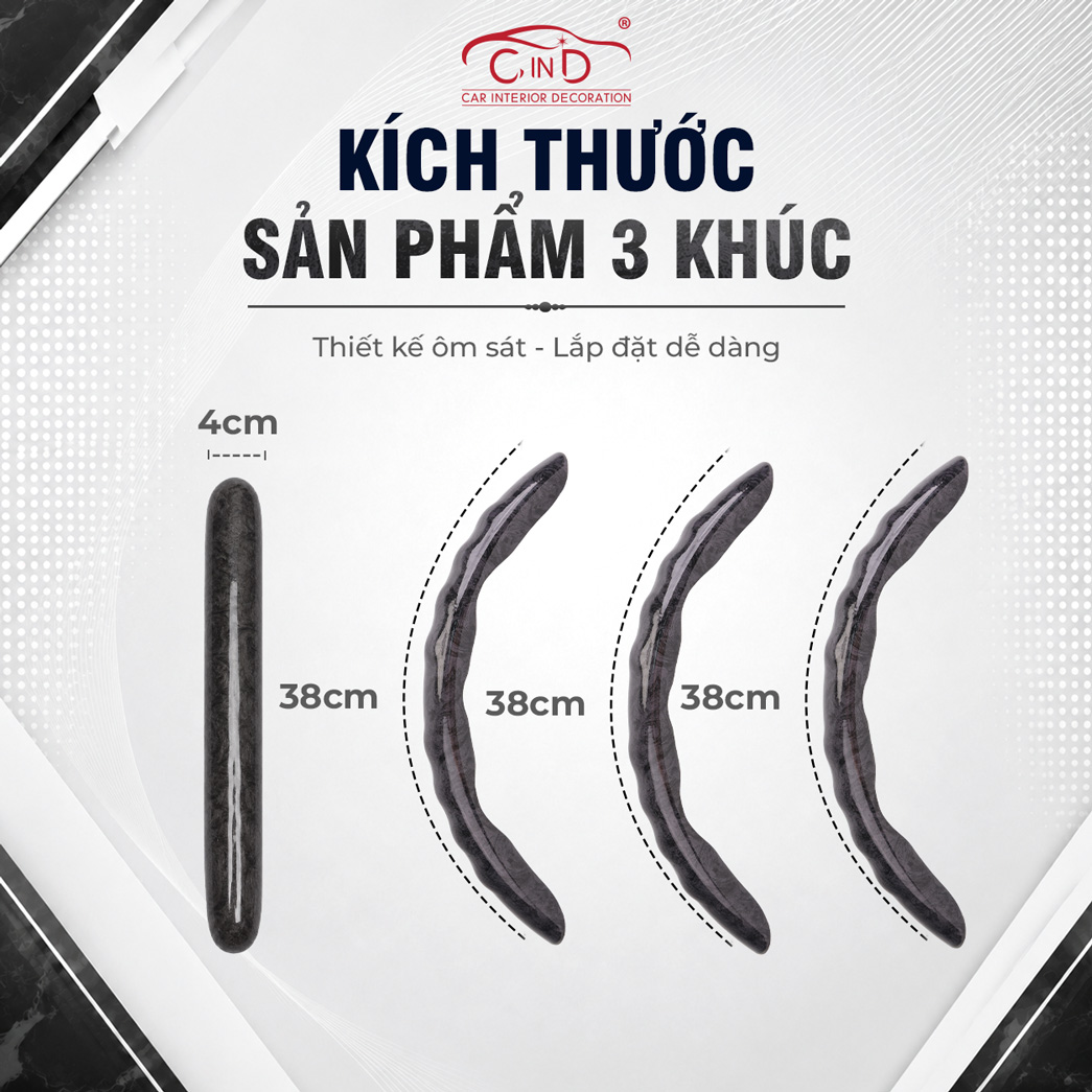 Ốp Bọc Vô Lăng CIND Vân Gỗ Đào Sang Trọng Mỏng Nhẹ Chống Trượt Phù Hợp Nhiều Dòng Xe