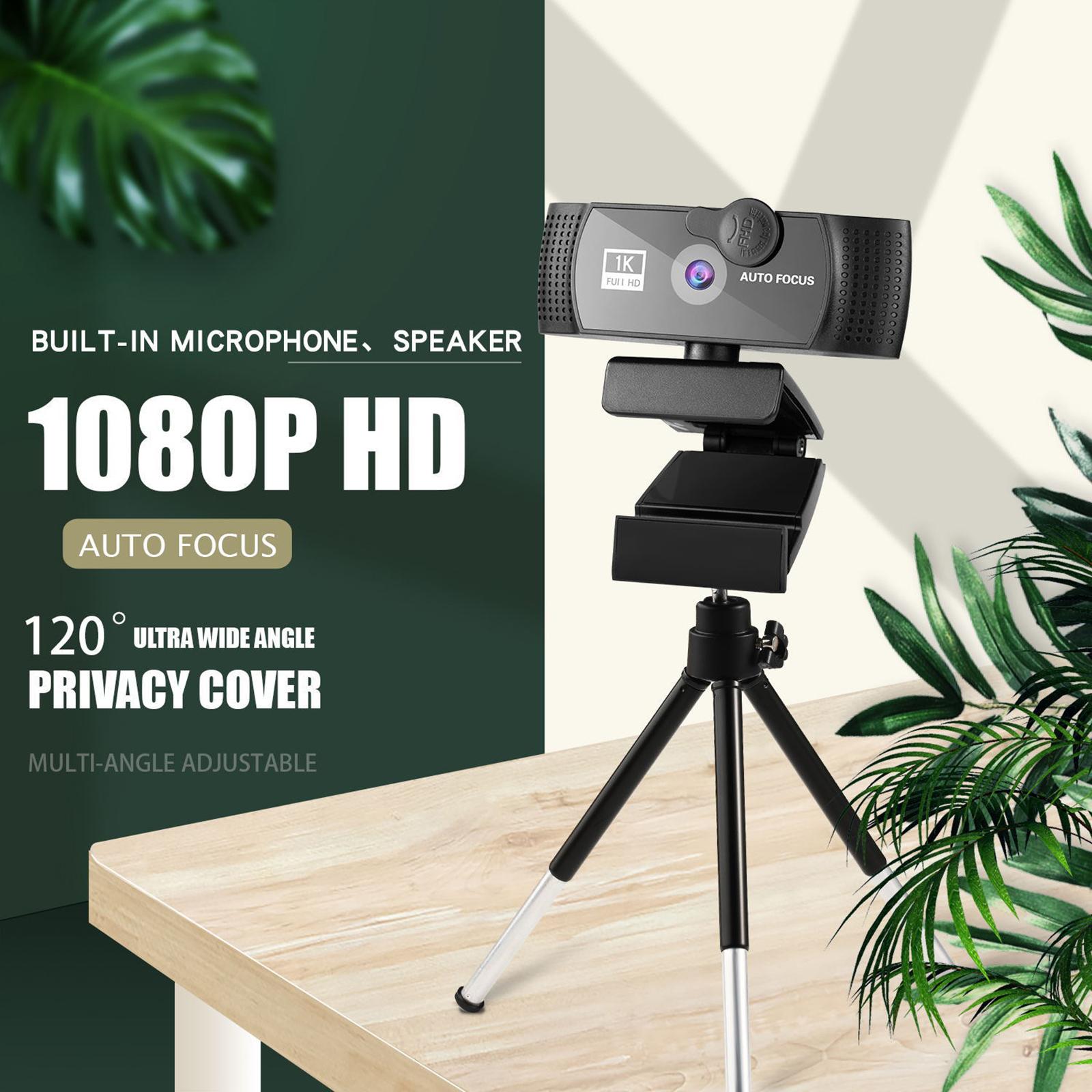 Webcam 1080p HD w/ Noise-Cancelling Microphone USB for Gaming PC Desktop
