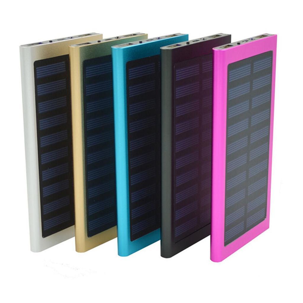 2 Pieces 2 in 1 Solar Charger Power Bank 10000mAh Battery for Phone Gold